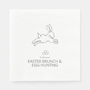 Serviette En Papier Dessin de charmante ligne du lapin de Pâques