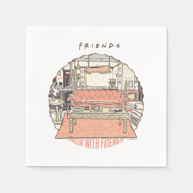 Serviette En Papier Dessin de Chillin avec AMIS™ (Devant)