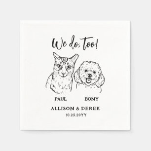 Serviette En Papier Dessin de Compagnon Mignon Personnalisé Mariage Ch