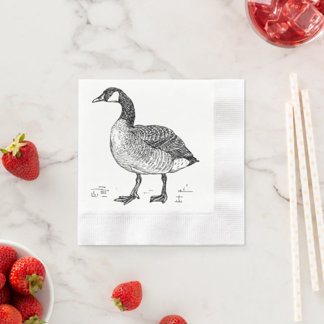 Serviette En Papier Dessin de la nature de l'oie canadienne (En situation)