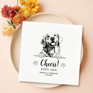 Serviette En Papier Dessin d'or Retriever Chien Cheval personnalisé