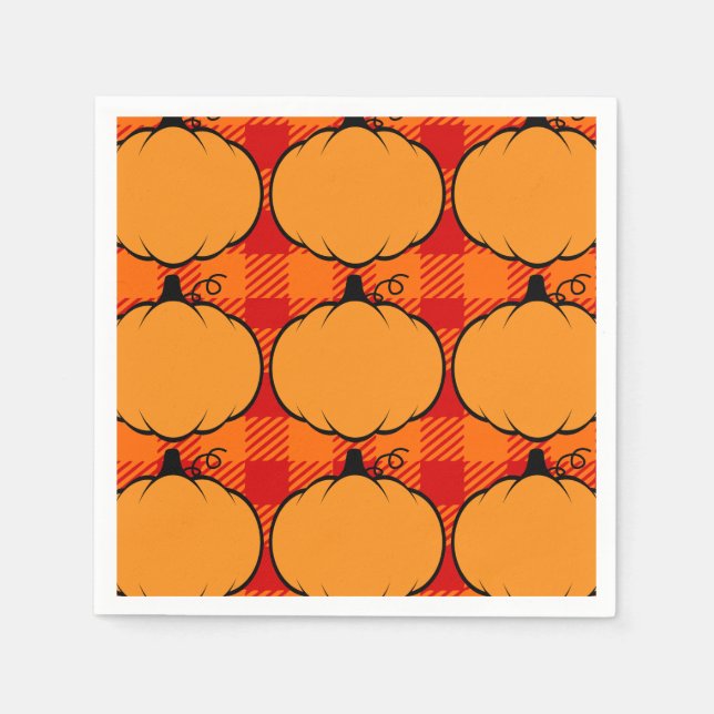 Serviette En Papier Dessin du Citrouille de Thanksgiving (Devant)