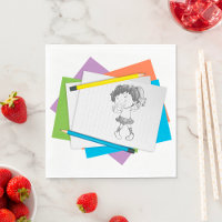 Dessin esquisse de fille joueuse avec crayons colo
