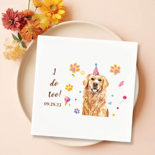 Serviette En Papier Dessin Golden Retriever Chien Personnalisé Je fais