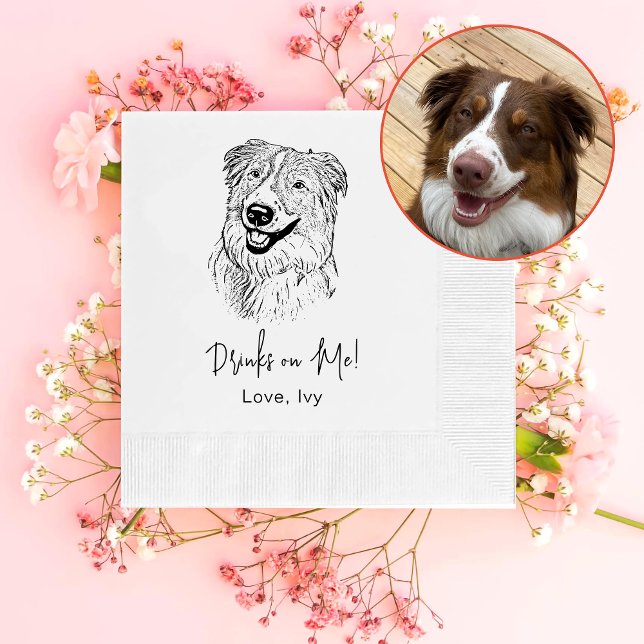 Serviette En Papier Dessin main de chien australien personnalisé (Créateur téléchargé)