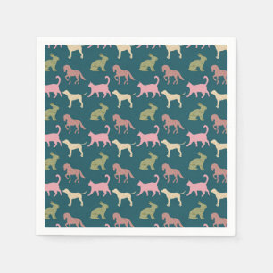 Serviette En Papier Dessin Motif de couleur de chien Motif d'art anima