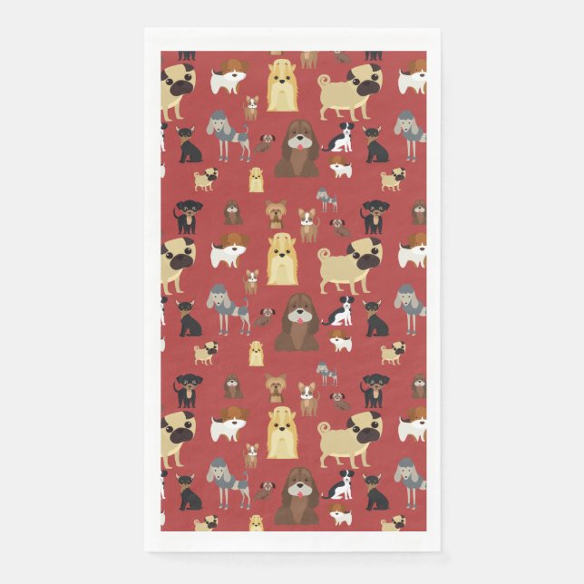 Serviette En Papier dessin motif pour chien mignon pour amoureux de le (Devant)