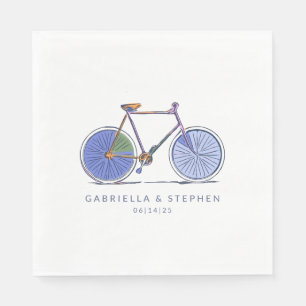 Serviette En Papier Dessin personnalisé avec ligne de bicyclette mauv