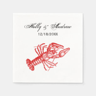 Serviette En Papier Dessin vintage Red Lobster #1