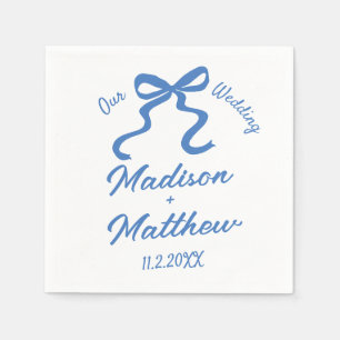Serviette En Papier Dessins à main Doodles Ribbon Bow Mariage