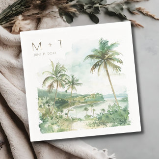 Serviette En Papier Destination Beach Wedding Reception 