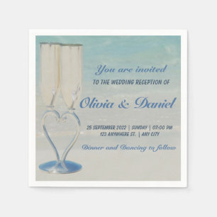 Serviette En Papier Destination plage élégante mariage