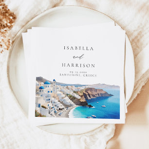 Serviette En Papier Destination Skyline SANTORINI GRÈCE