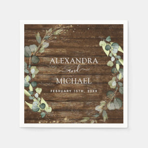 Serviette En Papier Détails du mariage Eucalyptus Rustic Country Green