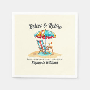 Serviette En Papier Détendez-vous et retirez-vous du Cocktail tropical