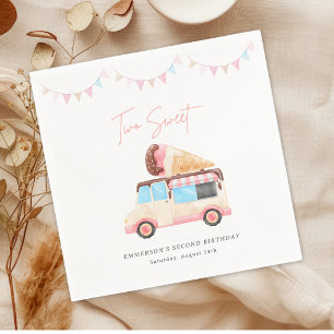 Serviette En Papier Deux anniversaire 2 ans camion de glace mignon