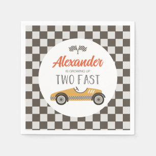 Serviette En Papier Deux Anniversaire de voiture de course rapide