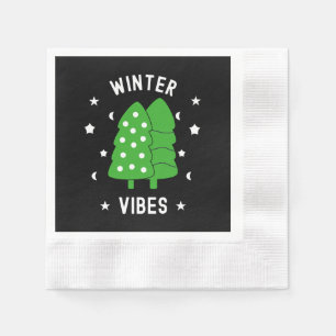 Serviette En Papier Deux arbres Vibes hivernales