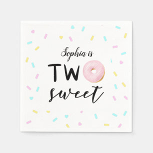 Serviette En Papier Deux beignets sucrés fête du 2e anniversaire