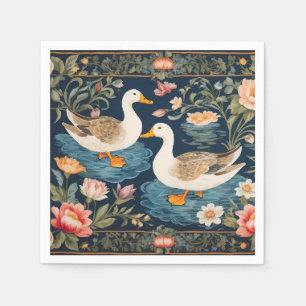 Serviette En Papier Deux Bleus Élégants William Morris Inspiré