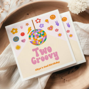Serviette En Papier Deux boules Disco Super 2e fête d'anniversaire