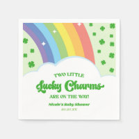 Deux charmes chanceux Baby shower Rainbow Twins