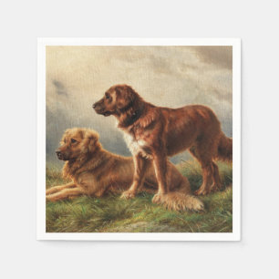 Serviette En Papier Deux chiens vigilants