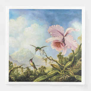 Serviette En Papier Deux colibris et une orchidée Papier Serviettes d'