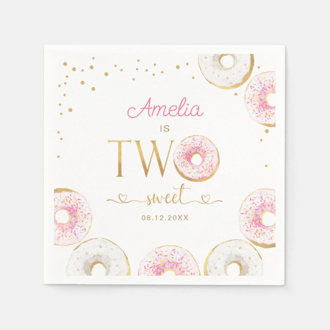 Serviette En Papier Deux douces beignets d'or rose (Devant)