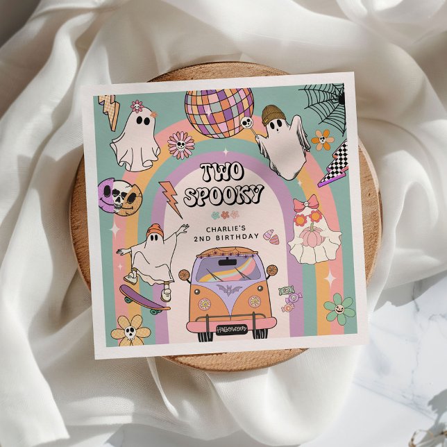 Serviette En Papier Deux Éffrayant Retro Fun 2ème anniversaire (Créateur téléchargé)
