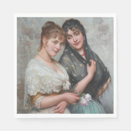 Serviette En Papier Deux femmes vénitiennes