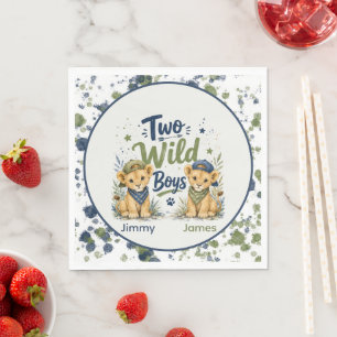 Serviette En Papier Deux garçons sauvages Fête d'anniversaire personna