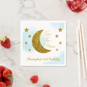 Serviette En Papier Deux La Lune 2e Anniversaire