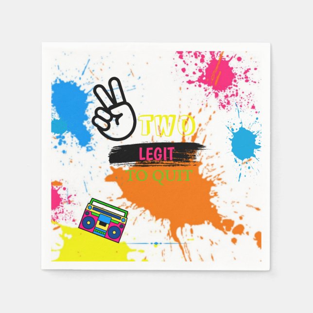 Serviette En Papier DEUX LEGIT À QUITTER 2e Anniversaire (Devant)