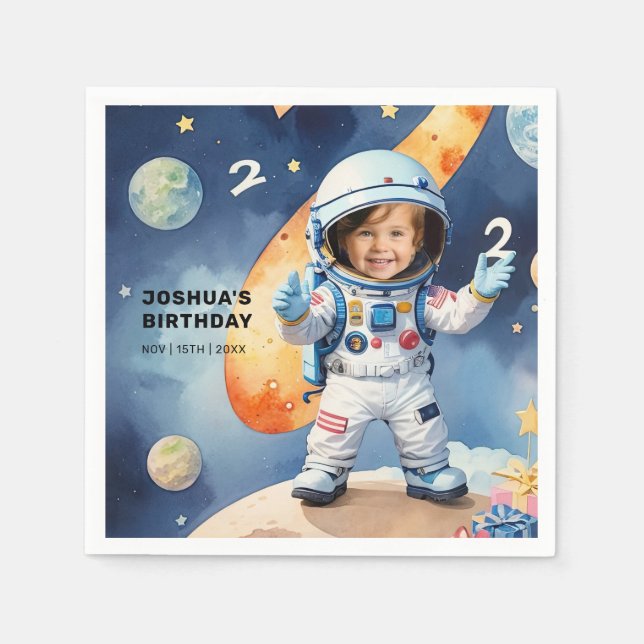 Serviette En Papier Deux lune fête d'anniversaire 2 (Devant)