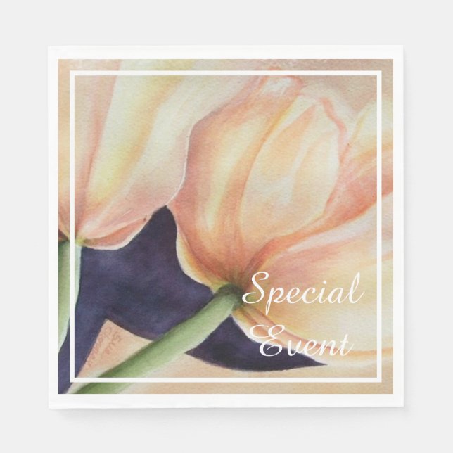 Serviette En Papier Deux magnifiques Tulipes (Devant)