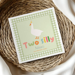 Serviette En Papier Deux oies de ferme soyeux 2e anniversaire