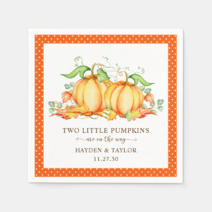 Serviette En Papier Deux petites citrouilles Fête prénatale de jumeaux
