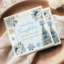 Deux petits flocons de neige Baby shower jumeaux d