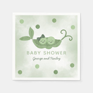 Serviette En Papier Deux petits pois dans un Baby shower jumeau pour f