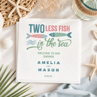 Serviette En Papier Deux Poissons de Moins dans la Mer Fête de Fiançai