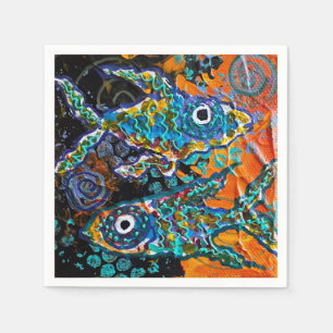 Serviette En Papier Deux poissons Naples