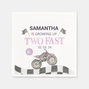 Serviette En Papier Deux Rapides Anniversaire Dirt Vélo Thème