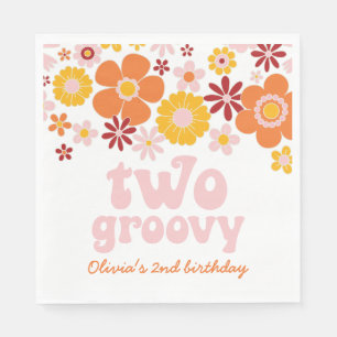 Serviette En Papier Deux serviettes de 2ème anniversaire Super Retro 