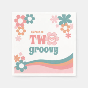 Serviette En Papier Deux Super Fille 2e fête d'anniversaire
