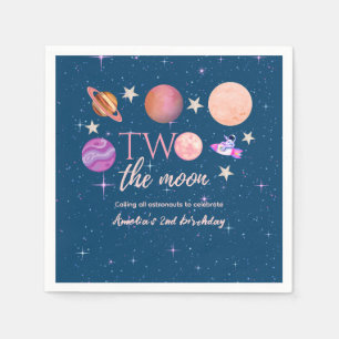 Serviette En Papier Deux vers la Lune Navire de l'espace extra-atmosp