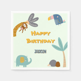 Serviette En Papier Deux Wild 2e anniversaire Safari Animaux mignons