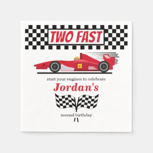 Serviette En Papier Deuxième Anniversaire Red Race Car Deux Rapides