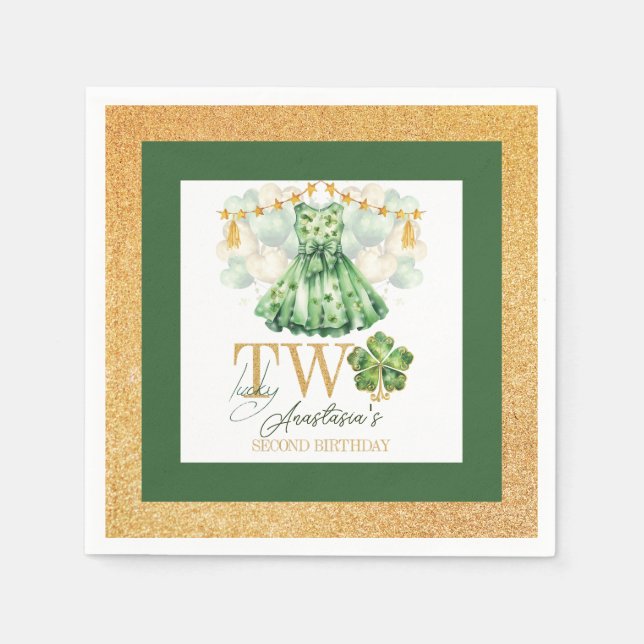 Serviette En Papier Deuxième anniversaire Saint Patrick's Day Personna (Devant)