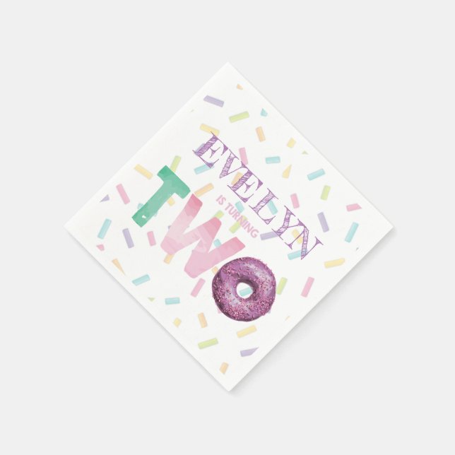 Serviette En Papier Deuxième fête de l'anniversaire Doughnut Personnal (Coin)